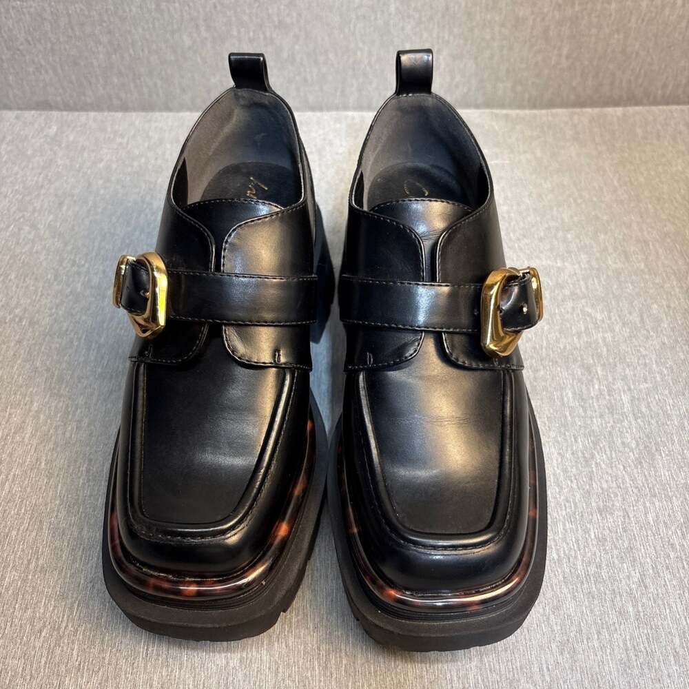 Circus by Sam Edelman Black Platform Buckle Loafers Size 6